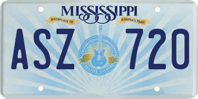 MS license plate ASZ720