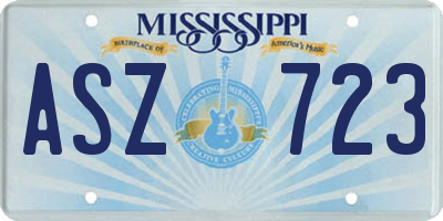 MS license plate ASZ723