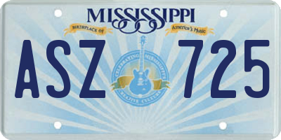 MS license plate ASZ725