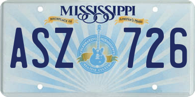 MS license plate ASZ726