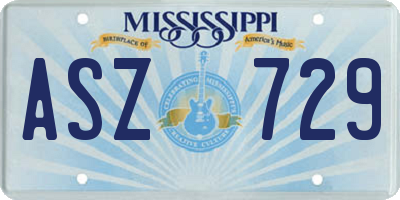 MS license plate ASZ729