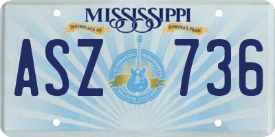 MS license plate ASZ736