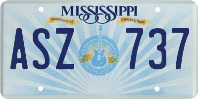 MS license plate ASZ737