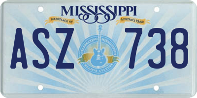 MS license plate ASZ738