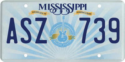 MS license plate ASZ739