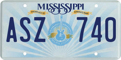 MS license plate ASZ740