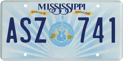 MS license plate ASZ741