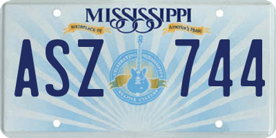 MS license plate ASZ744