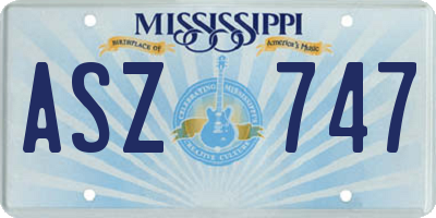 MS license plate ASZ747