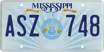 MS license plate ASZ748
