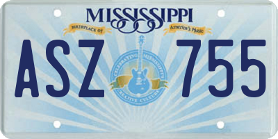 MS license plate ASZ755