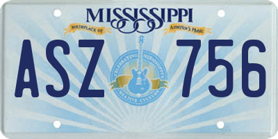 MS license plate ASZ756