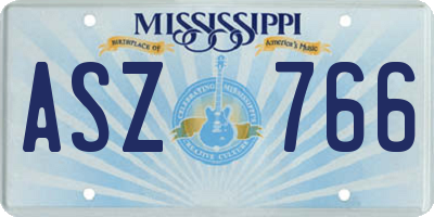 MS license plate ASZ766