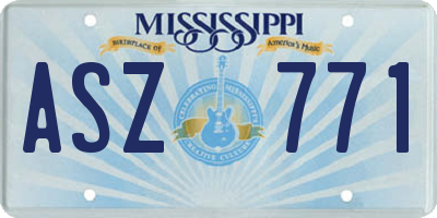 MS license plate ASZ771