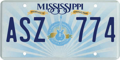 MS license plate ASZ774