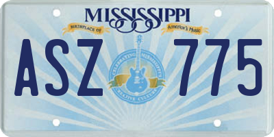MS license plate ASZ775
