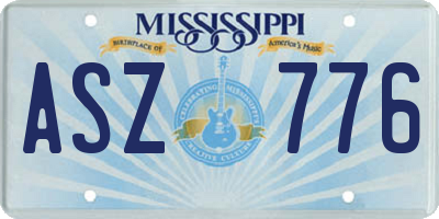 MS license plate ASZ776