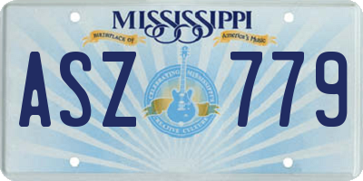 MS license plate ASZ779