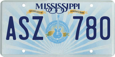 MS license plate ASZ780