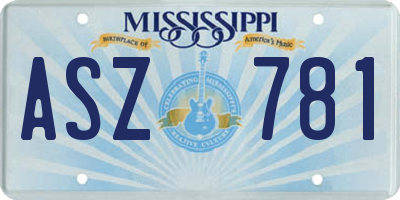 MS license plate ASZ781
