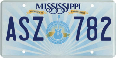 MS license plate ASZ782