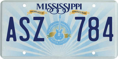 MS license plate ASZ784