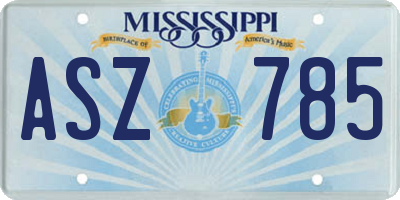 MS license plate ASZ785