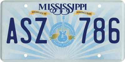 MS license plate ASZ786