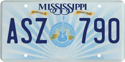 MS license plate ASZ790