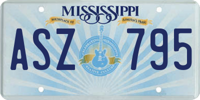 MS license plate ASZ795