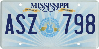 MS license plate ASZ798