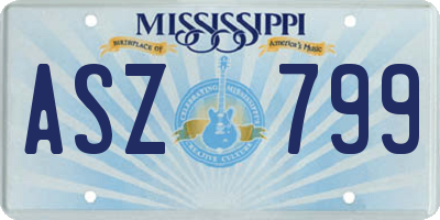 MS license plate ASZ799