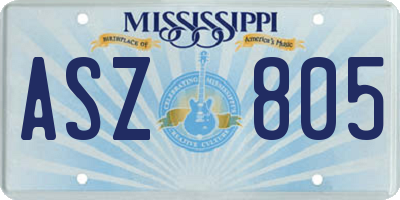 MS license plate ASZ805