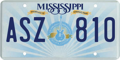 MS license plate ASZ810
