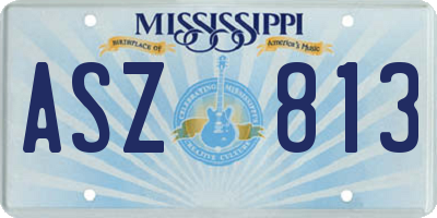 MS license plate ASZ813