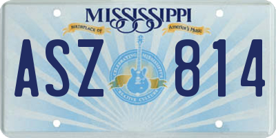 MS license plate ASZ814