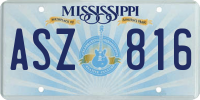 MS license plate ASZ816