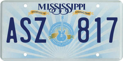 MS license plate ASZ817