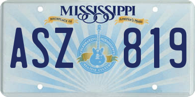 MS license plate ASZ819