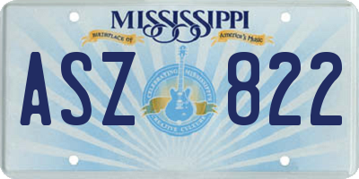MS license plate ASZ822