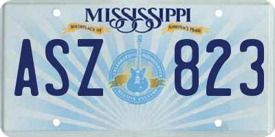 MS license plate ASZ823