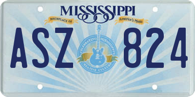 MS license plate ASZ824