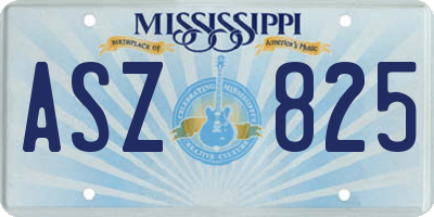 MS license plate ASZ825