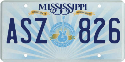 MS license plate ASZ826