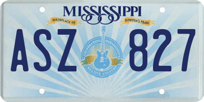 MS license plate ASZ827