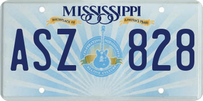 MS license plate ASZ828