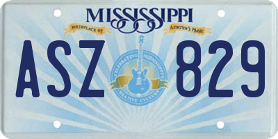 MS license plate ASZ829