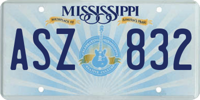 MS license plate ASZ832