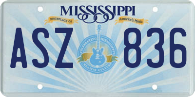 MS license plate ASZ836