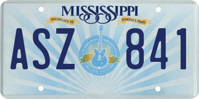 MS license plate ASZ841